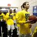 The Michigan basketball team walks out on to the court before the game against South Dakota State on Thursday, March 21. Daniel Brenner I AnnArbor.com